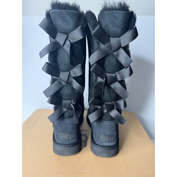 UGG Bailey Bow II Black Shearling Boot Women's US 5 EU 36 UK 3 NIB - Picture 3 of 8